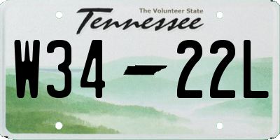 TN license plate W3422L