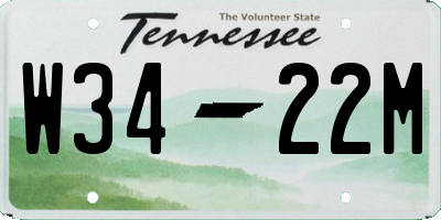 TN license plate W3422M