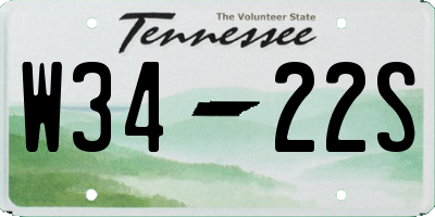 TN license plate W3422S