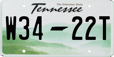 TN license plate W3422T
