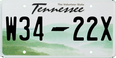 TN license plate W3422X