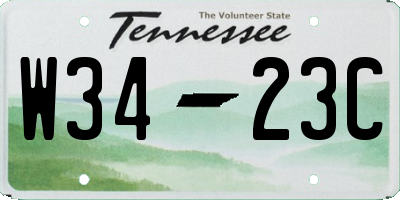 TN license plate W3423C