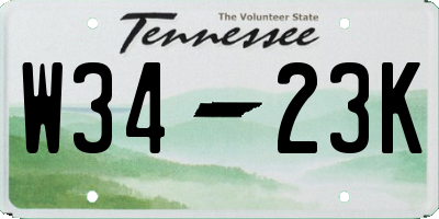 TN license plate W3423K