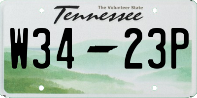 TN license plate W3423P