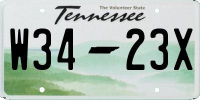 TN license plate W3423X