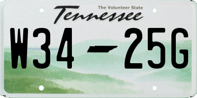 TN license plate W3425G