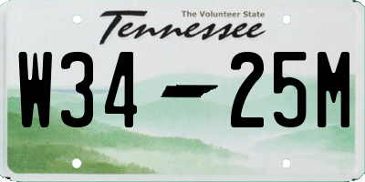 TN license plate W3425M