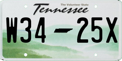 TN license plate W3425X