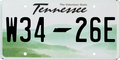 TN license plate W3426E