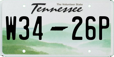 TN license plate W3426P