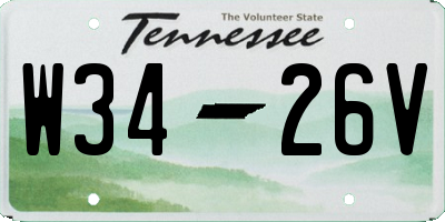 TN license plate W3426V