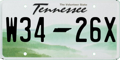 TN license plate W3426X
