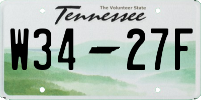 TN license plate W3427F