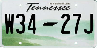 TN license plate W3427J