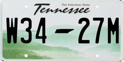 TN license plate W3427M