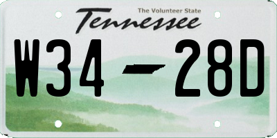 TN license plate W3428D