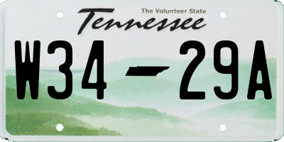 TN license plate W3429A