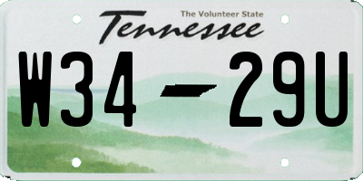 TN license plate W3429U