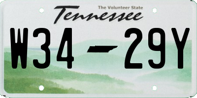TN license plate W3429Y