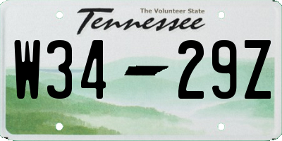 TN license plate W3429Z