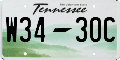 TN license plate W3430C