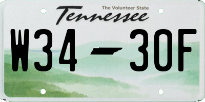 TN license plate W3430F