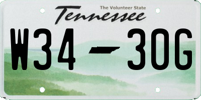 TN license plate W3430G