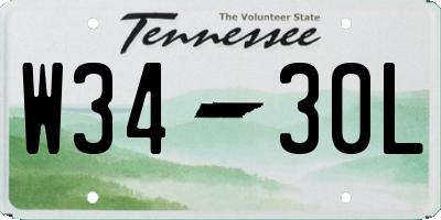 TN license plate W3430L