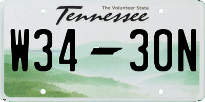 TN license plate W3430N