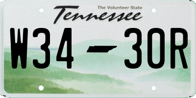 TN license plate W3430R