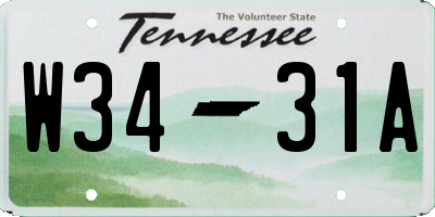 TN license plate W3431A