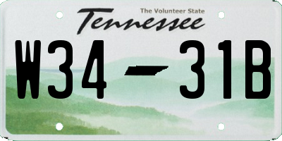 TN license plate W3431B