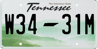 TN license plate W3431M