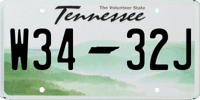TN license plate W3432J