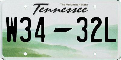 TN license plate W3432L