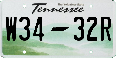 TN license plate W3432R