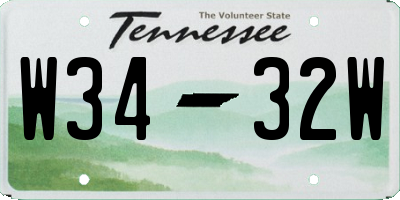 TN license plate W3432W