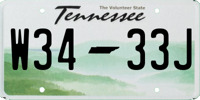 TN license plate W3433J