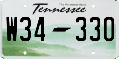 TN license plate W3433O
