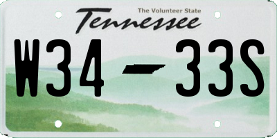 TN license plate W3433S