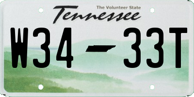 TN license plate W3433T