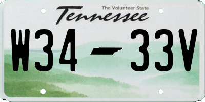 TN license plate W3433V
