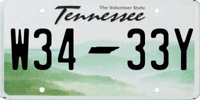 TN license plate W3433Y