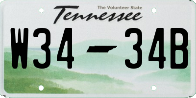 TN license plate W3434B