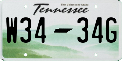 TN license plate W3434G