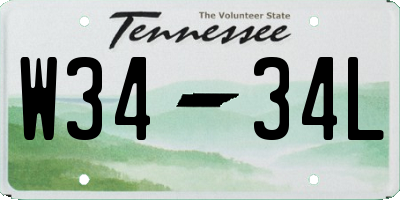 TN license plate W3434L