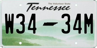 TN license plate W3434M