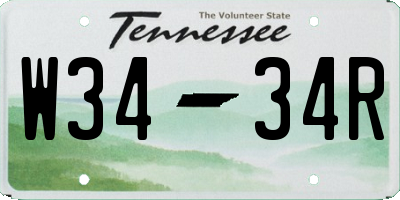TN license plate W3434R