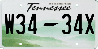 TN license plate W3434X