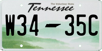 TN license plate W3435C